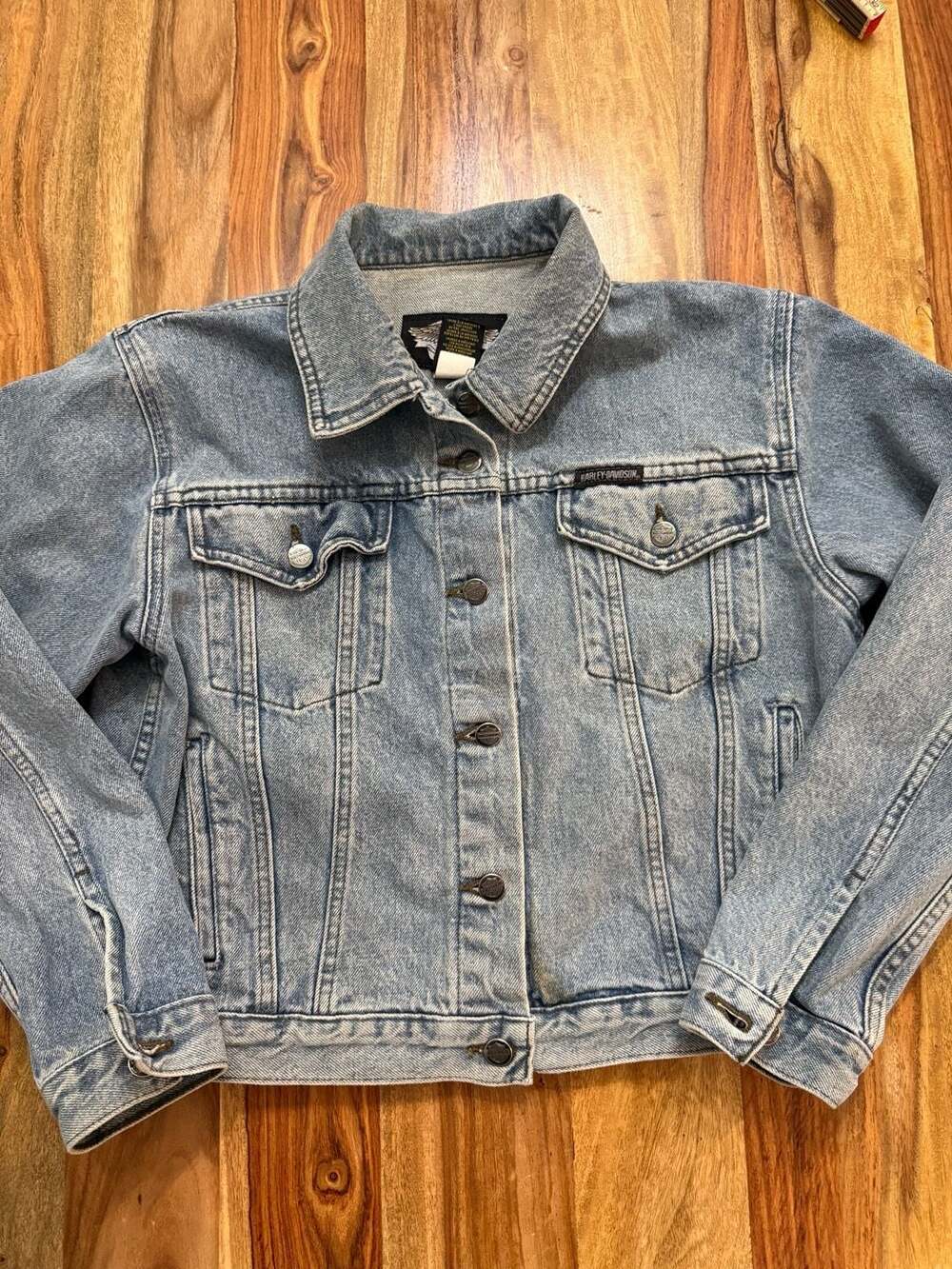 Harley-Davidson Vintage Light Wash Denim Trucker Jacket Size M